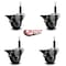 Service Caster 3'' Gray Poly Swivel 3/4'' Expanding Stem Caster Set with Brake, 4PK SCC-EX20S314-PPUB-PLB-34-4 - alternate 4